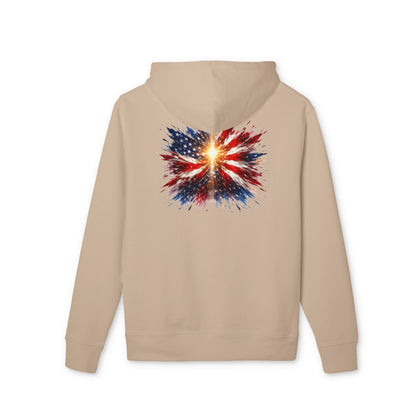 American Flag Explosion Hoodie — Patriotic Firework Pullover