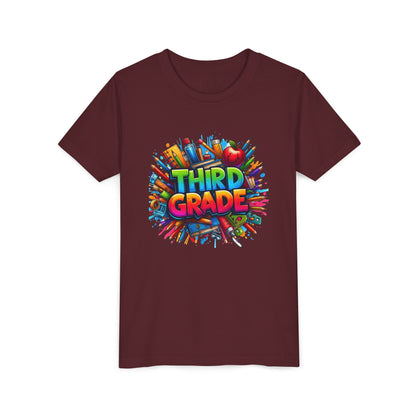 Third Grade Kids' T-Shirt – Colorful School Supplies Back-to-School Tee