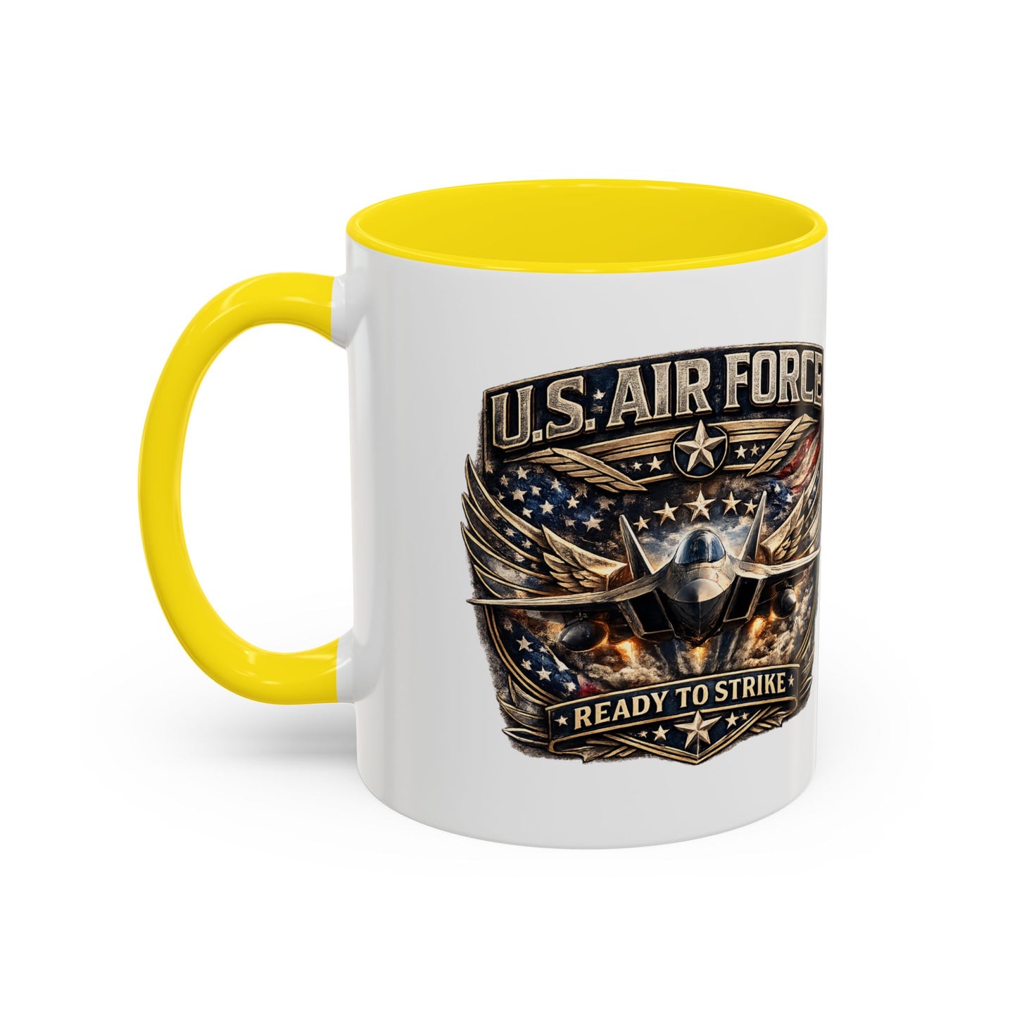 U.S. Air Force Accent Coffee Mug — "Ready to Strike" Military Aviation Gift