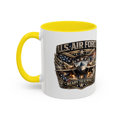 U.S. Air Force Accent Coffee Mug — "Ready to Strike" Military Aviation Gift