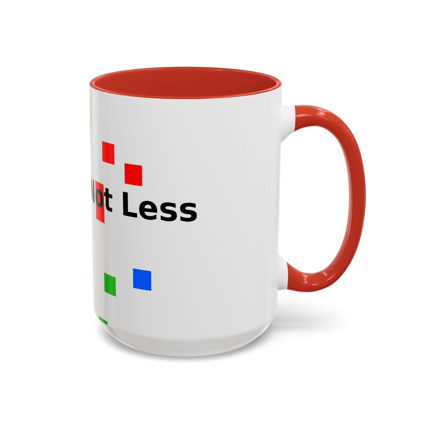 Accent Coffee Mug — 'Different Not Less' Pride-Inclusive Color Block Design (11/15oz)