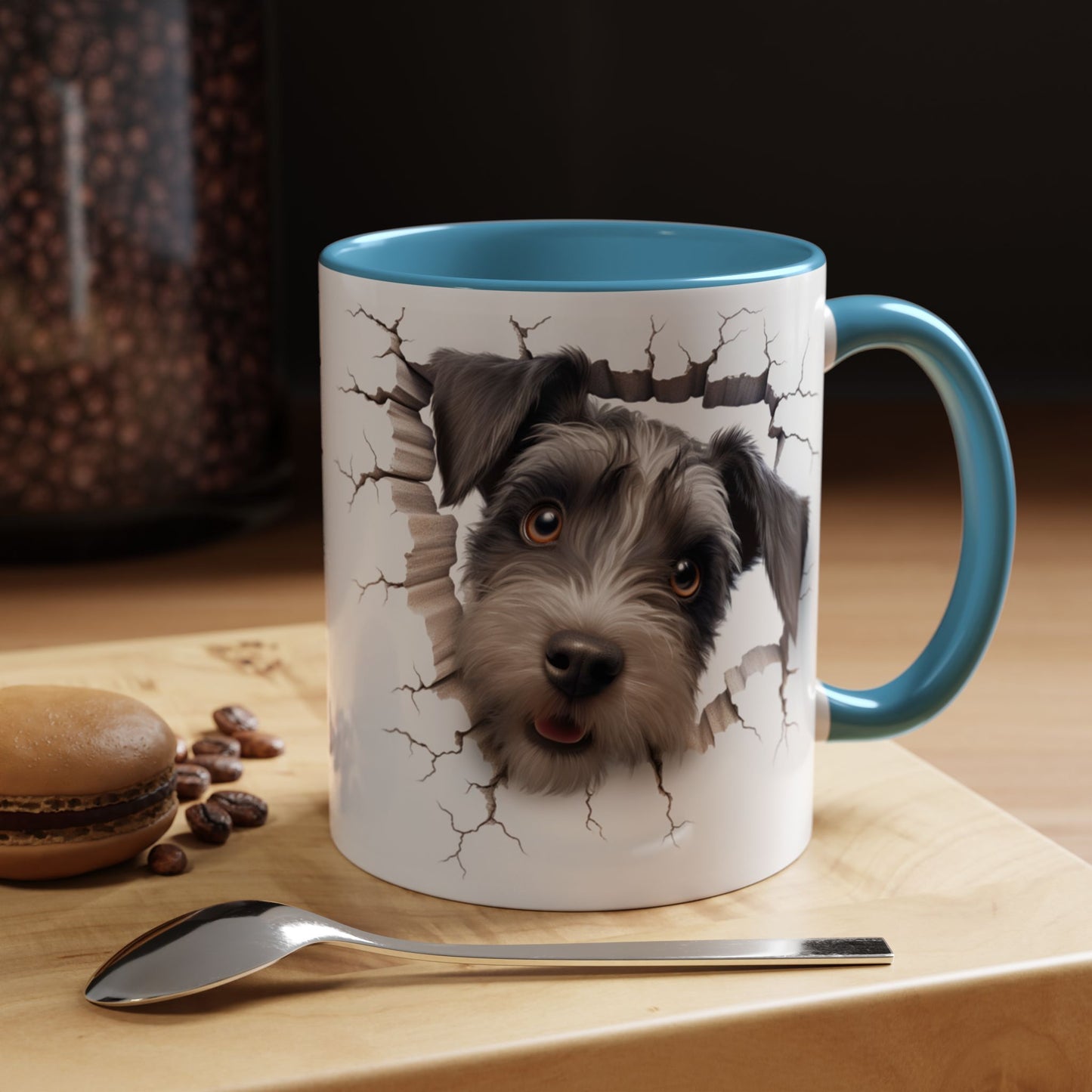 Schnauzer Peekaboo Accent Coffee Mug – Cute Dog Face 11/15oz