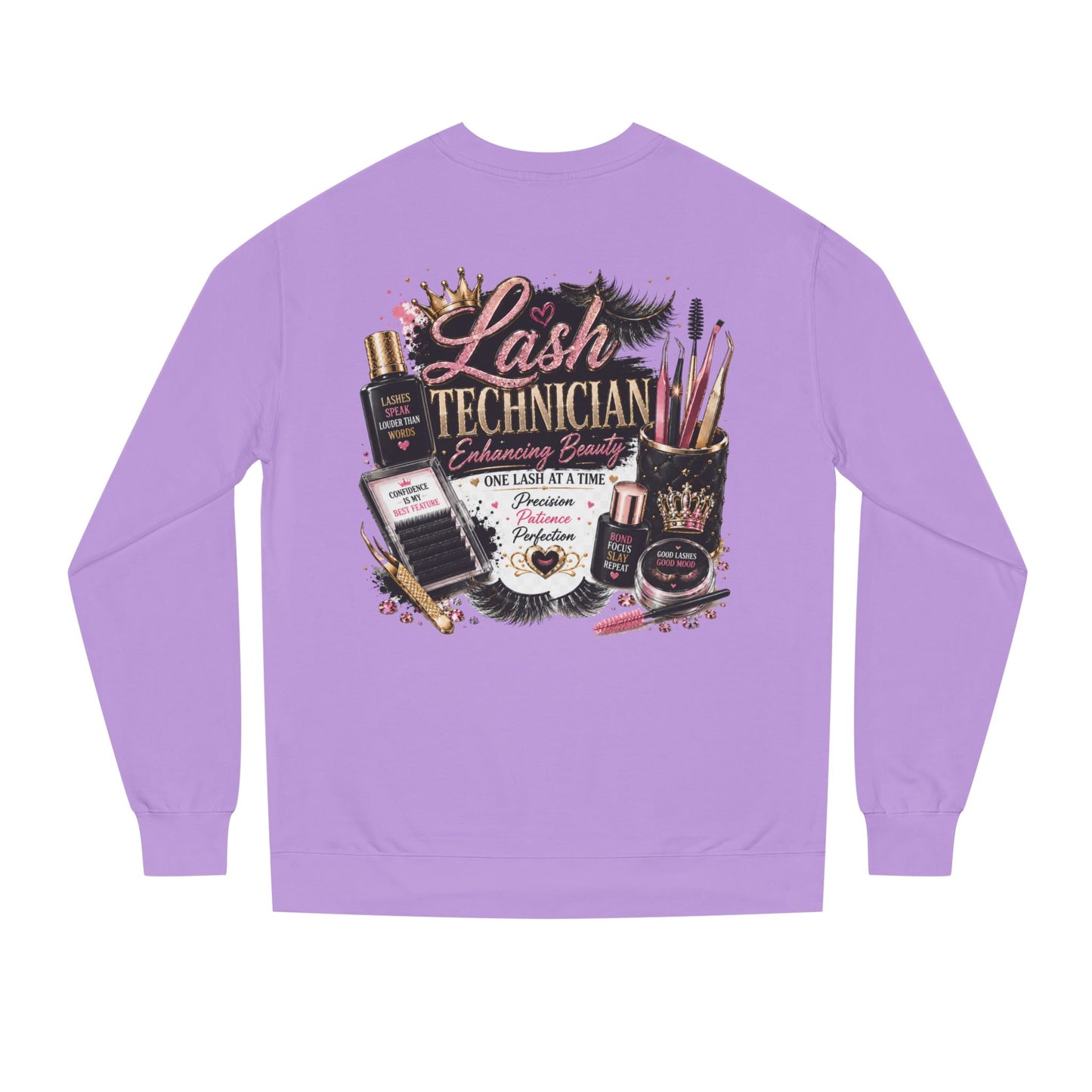 Lash Technician Crewneck Sweatshirt – Beauty Tools Graphic