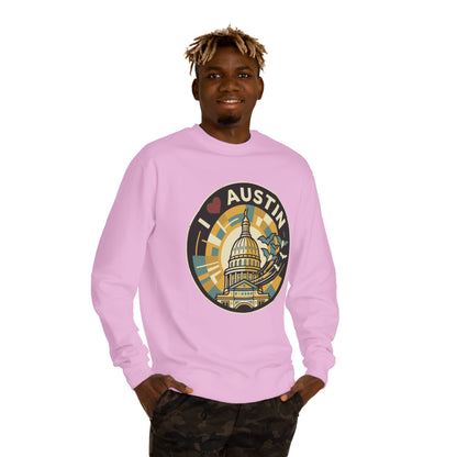 I  Austin Crewneck Sweatshirt — Austin Capitol Retro Graphic