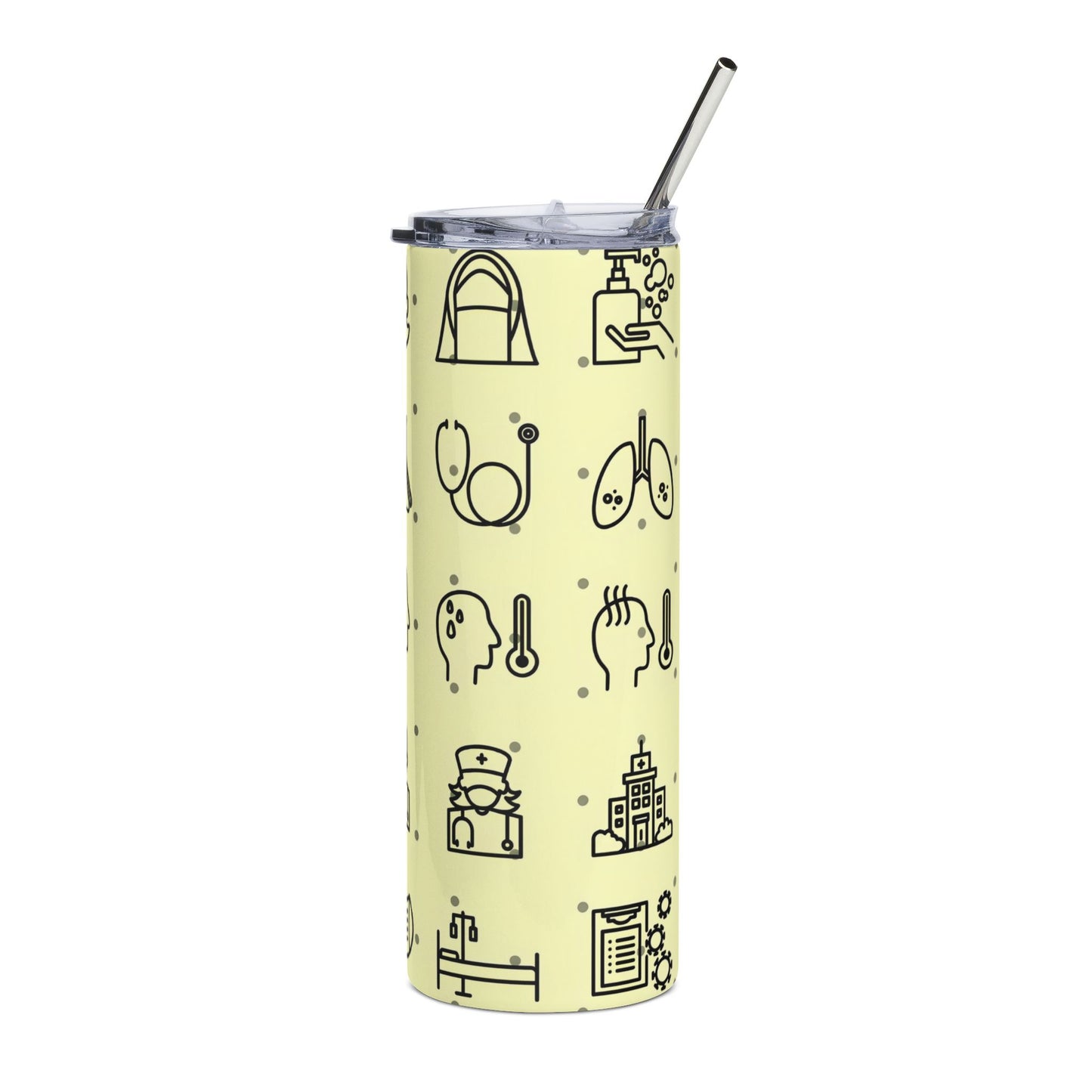 Medical Icons 20oz Stainless Tumbler — Healthcare Worker Travel Cup