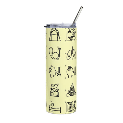 Medical Icons 20oz Stainless Tumbler — Healthcare Worker Travel Cup