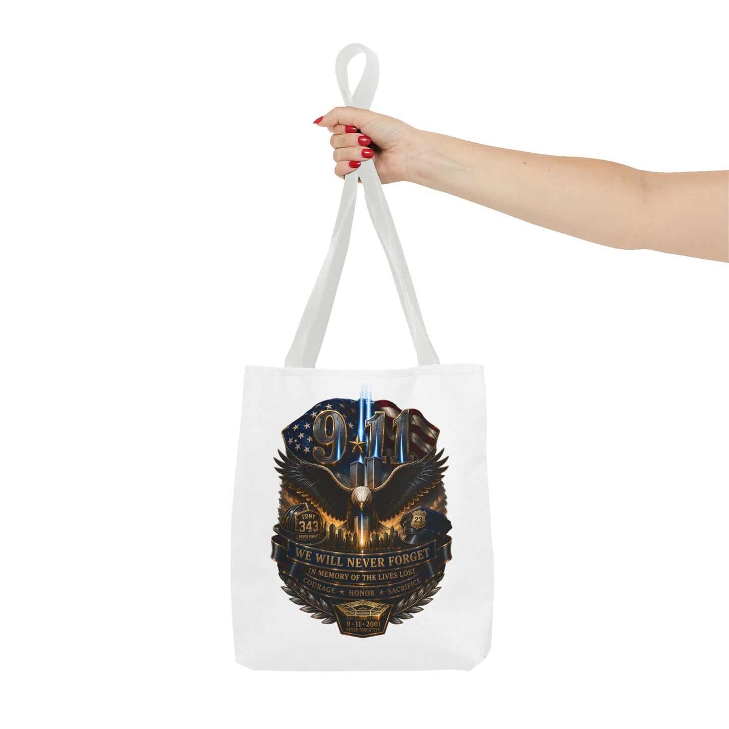 9/11 Memorial Eagle Tote Bag – Never Forget Tribute Tote