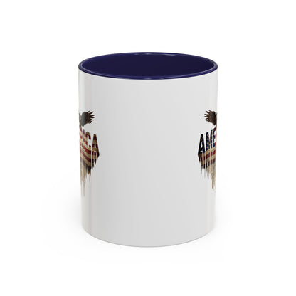 America Eagle Flag Accent Coffee Mug – Patriotic 11/15oz Ceramic