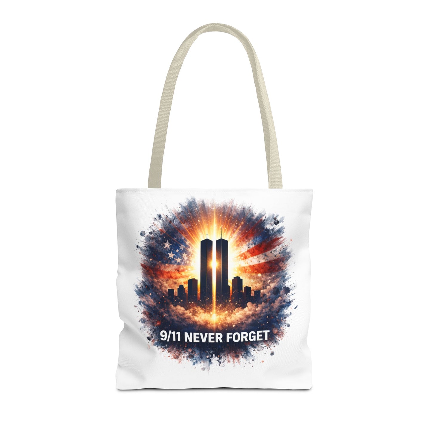 9/11 Never Forget Memorial Tote Bag — Twin Towers Tribute Tote