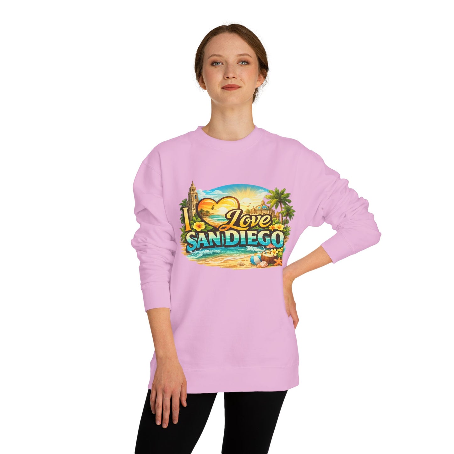 San Diego Sweatshirt — "I Love San Diego" Beach Graphic Crewneck