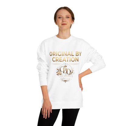Original By Creation Crewneck Sweatshirt — Gold Emblem Inspirational Pullover