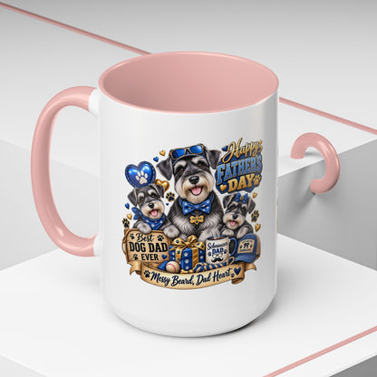 Father's Day Dog Dad Coffee Mug — "Happy Father's Day" Accent Mug (11/15oz)