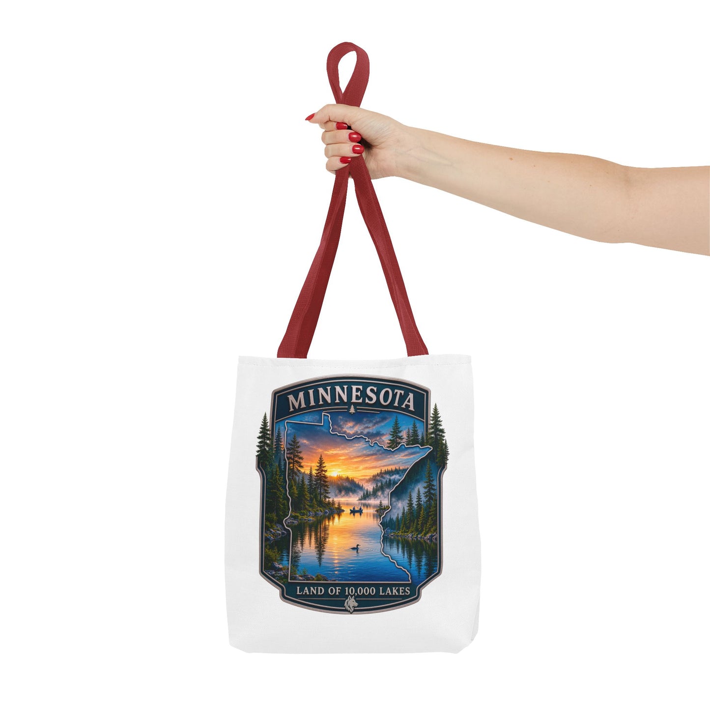 Minnesota Scenic Tote Bag — 'Land of 10,000 Lakes' Sunset Lake Design