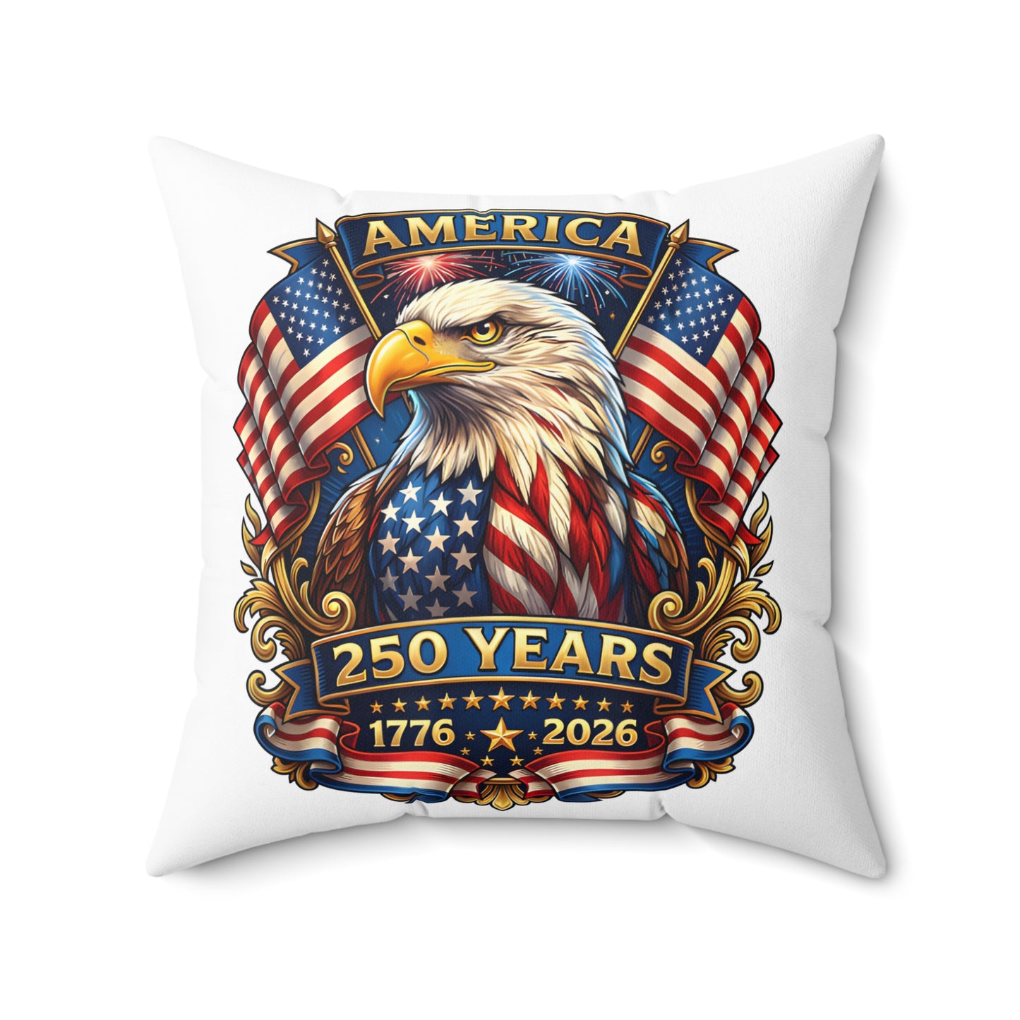 250 Years America Eagle Throw Pillow — Patriotic 1776–2026 Decorative Pillow