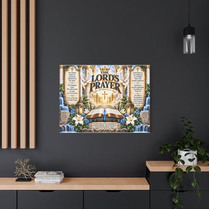 The Lord’s Prayer Canvas Wall Art — Religious Scripture Bible Verse Decor