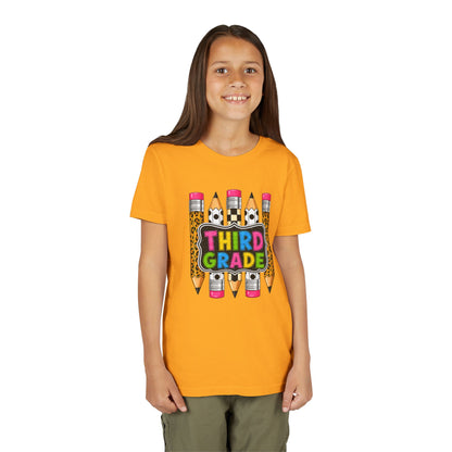 Third Grade Youth T-Shirt — Colorful Pencil Back-to-School Tee