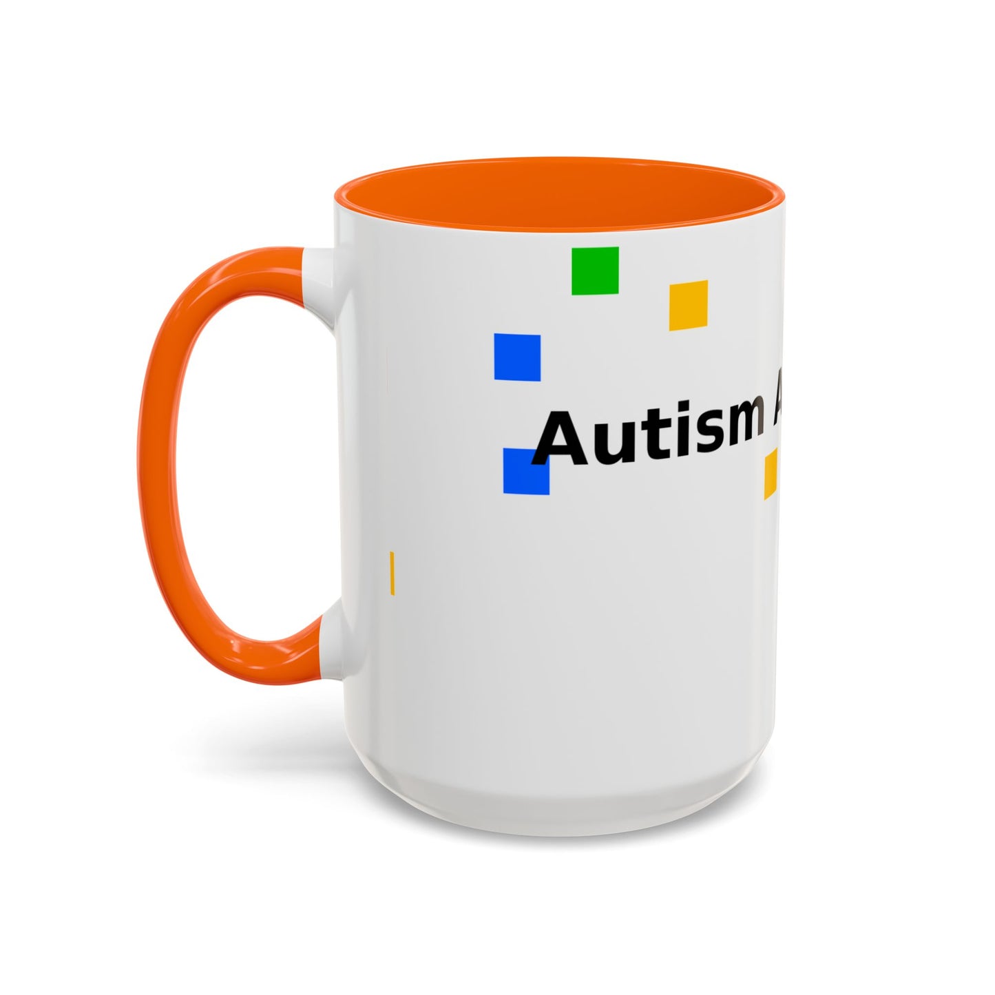 Autism Acceptance Accent Coffee Mug – Colorful Puzzle Square Design (11/15 oz)