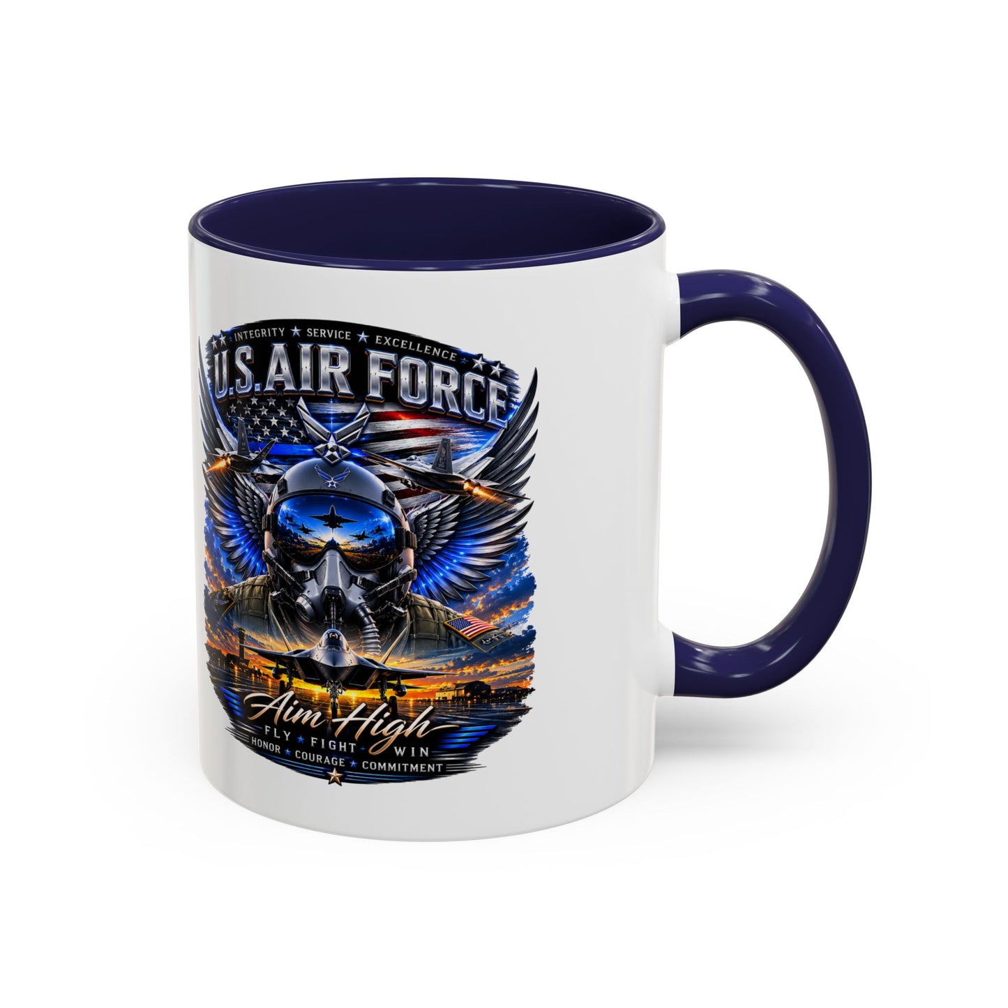 U.S. Air Force Eagle Coffee Mug — "Aim High" Accent 11/15oz