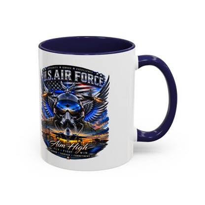 U.S. Air Force Eagle Coffee Mug — "Aim High" Accent 11/15oz