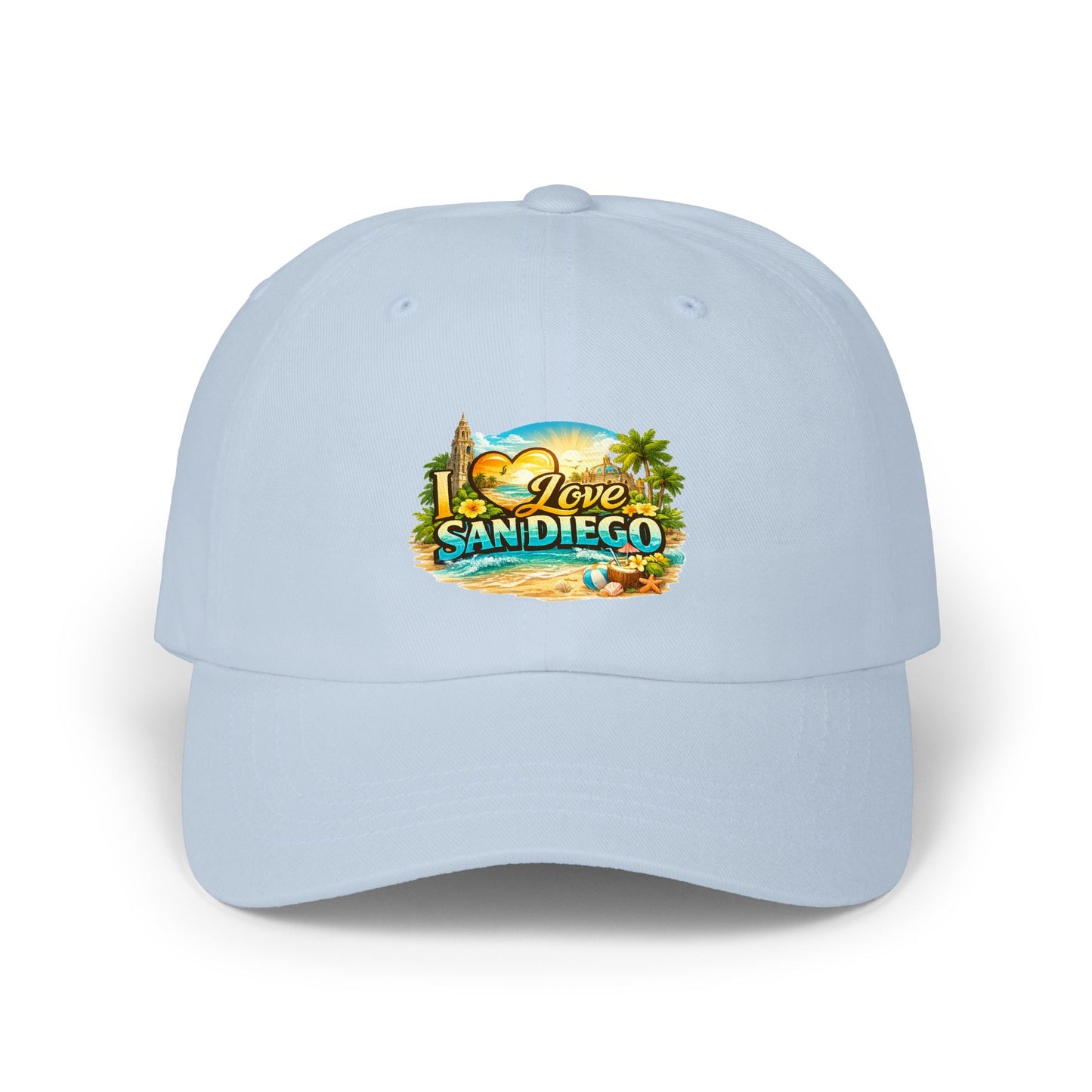 I Love San Diego Dad Cap — Vintage Beach Souvenir Hat