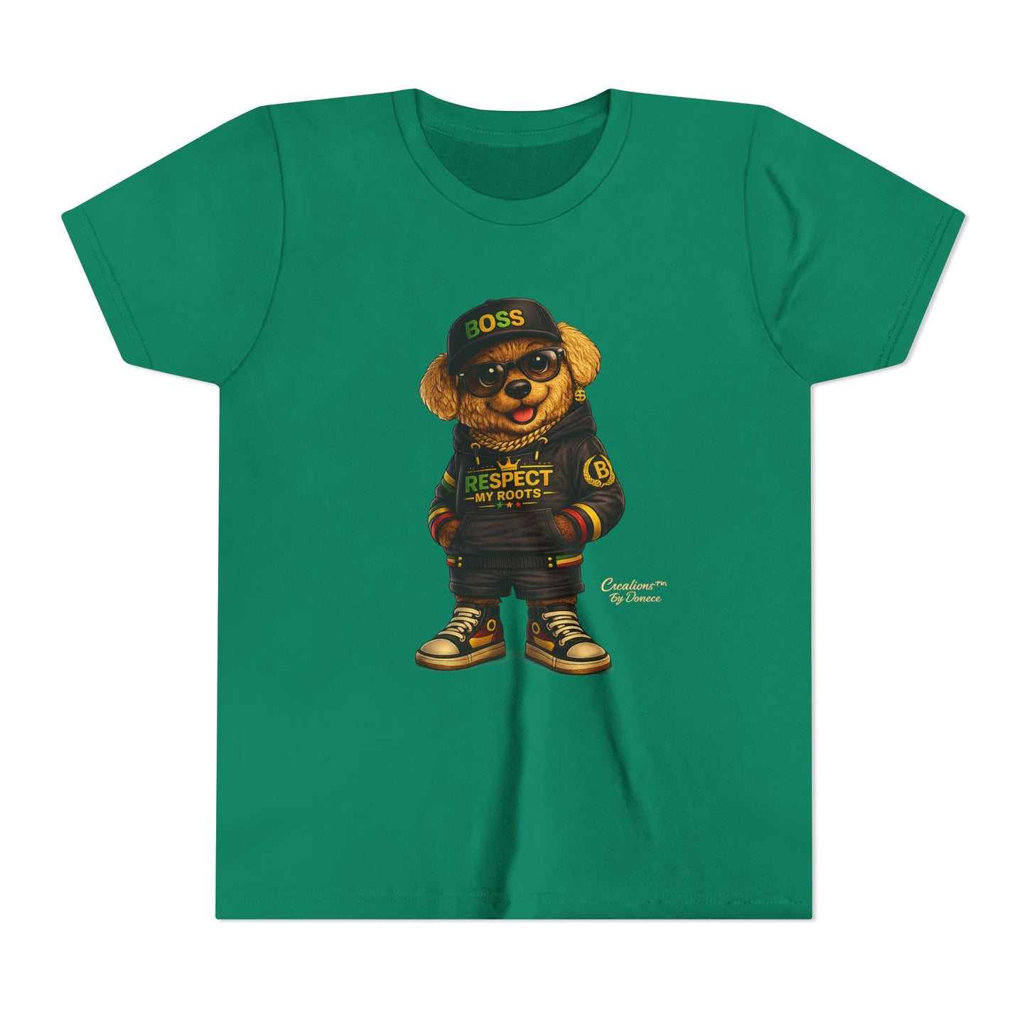 Kids Graphic Tee - 'Respect the Hustle' Teddy Bear Streetwear