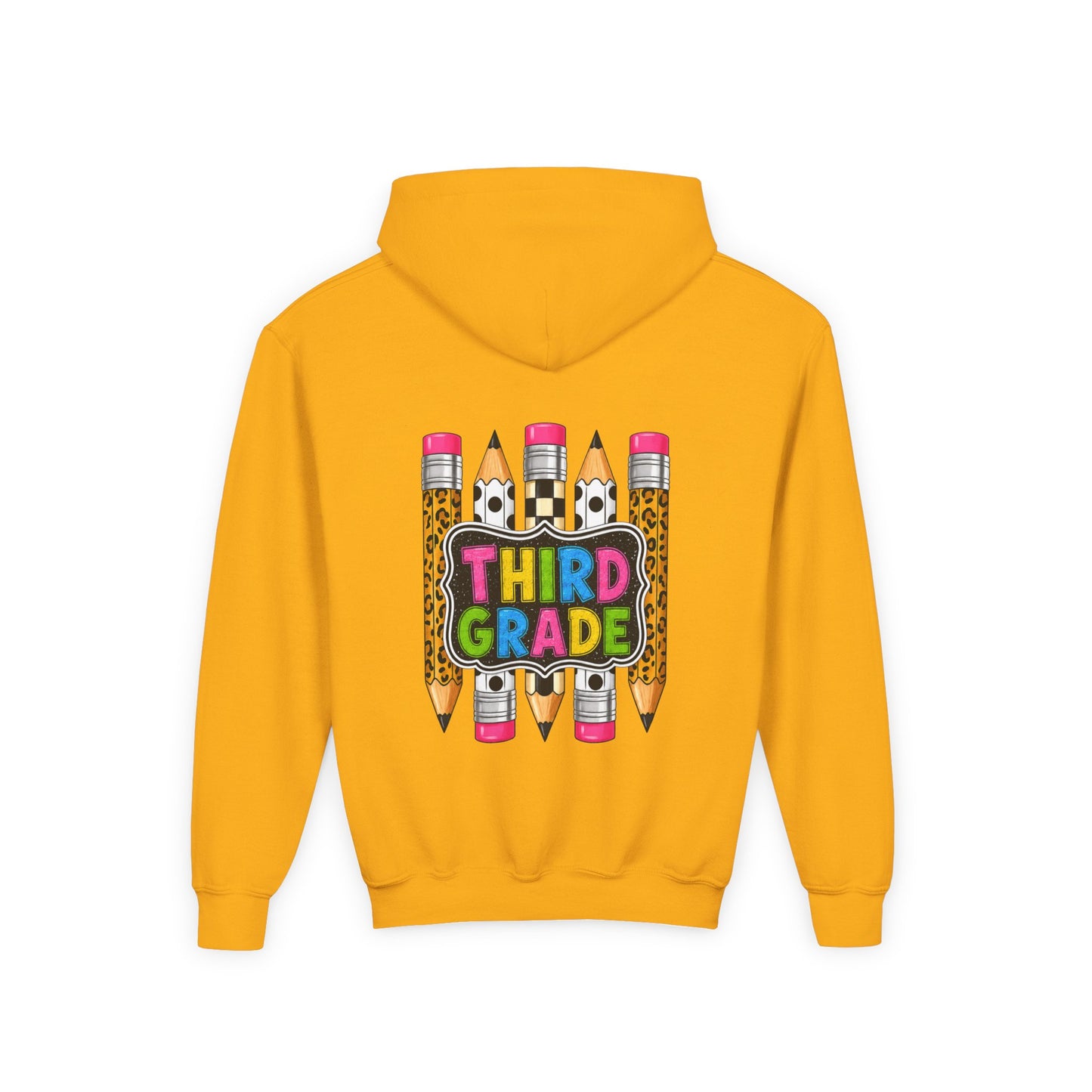 Third Grade Kids Hoodie — Cute Pencil Back-to-School Sweatshirt