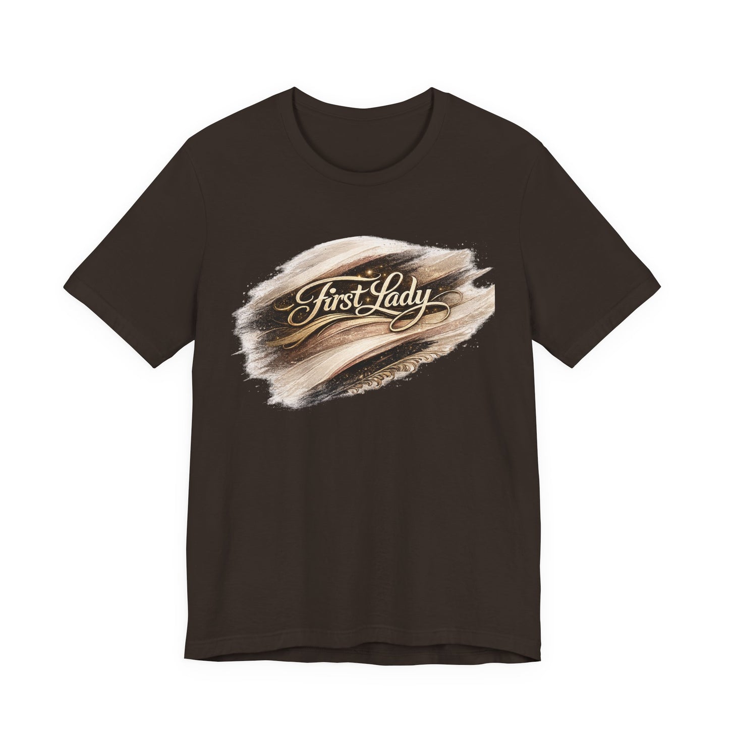 First Lady Brushstroke Tee — Elegant Script Graphic T‑Shirt