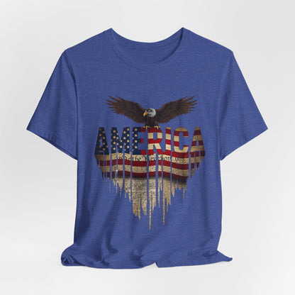 America Eagle Flag Graphic T‑Shirt — Patriotic USA Tee for 4th of July