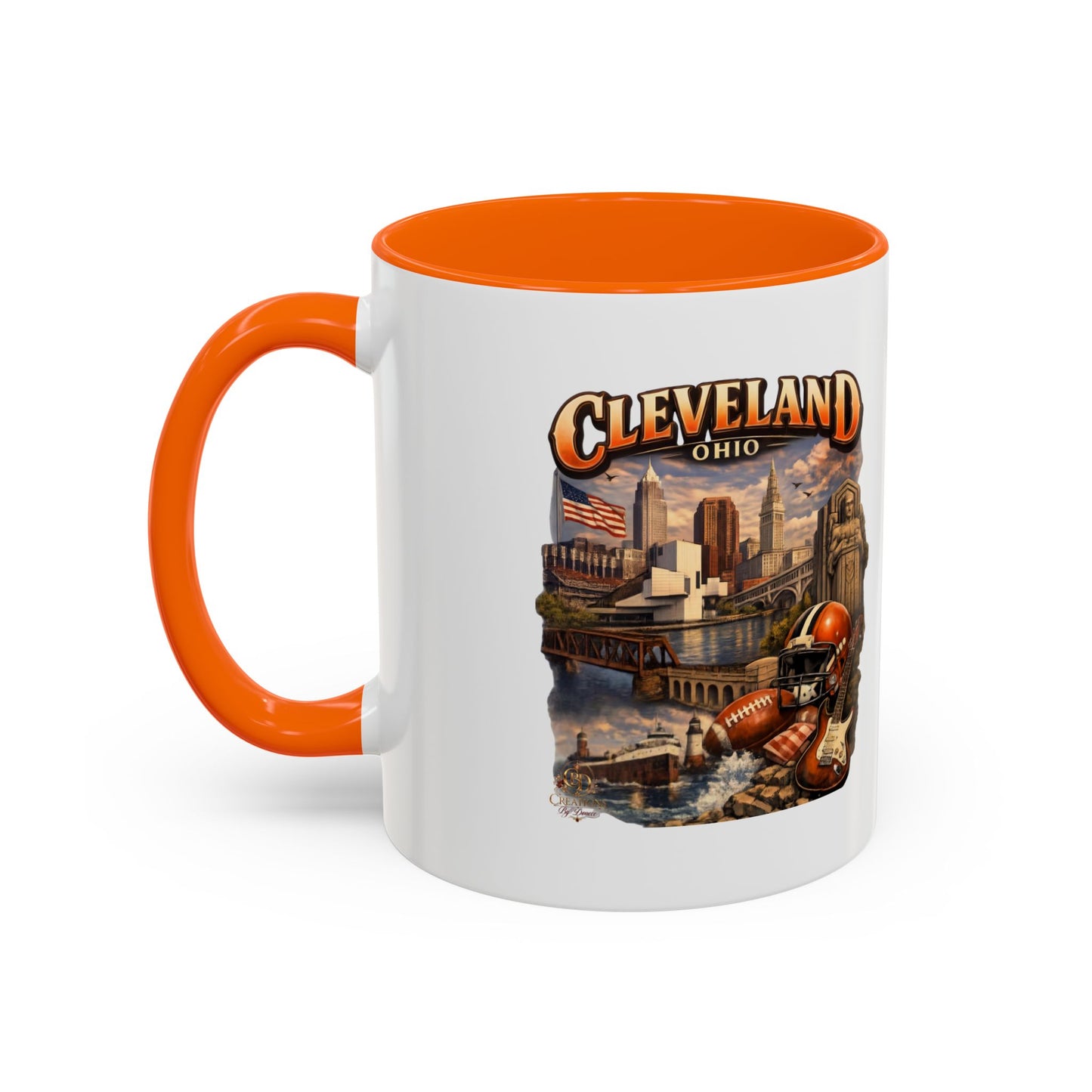 Cleveland Ohio Vintage Football Accent Coffee Mug (11/15oz)