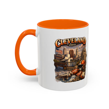 Cleveland Ohio Vintage Football Accent Coffee Mug (11/15oz)