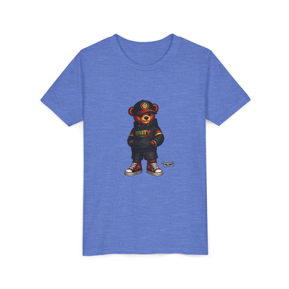Youth T‑Shirt — Cool Bear Graphic Tee with 'UNITY' Hoodie Design