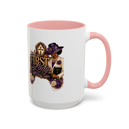 First Lady Church Coffee Mug — Elegant Purple Hat Gospel Tea Cup (11/15oz)