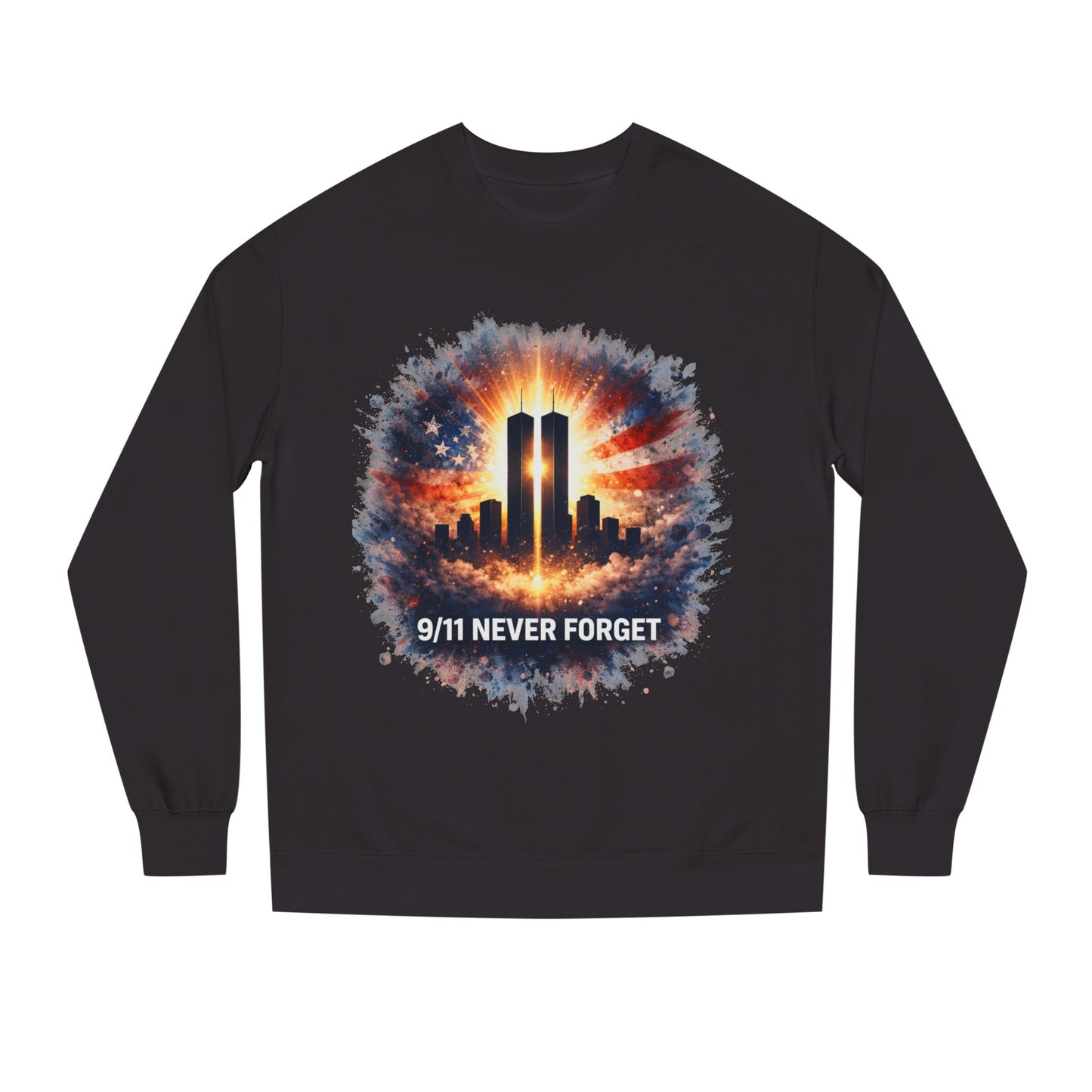 9/11 Never Forget Sweatshirt — World Trade Center Tribute Crewneck
