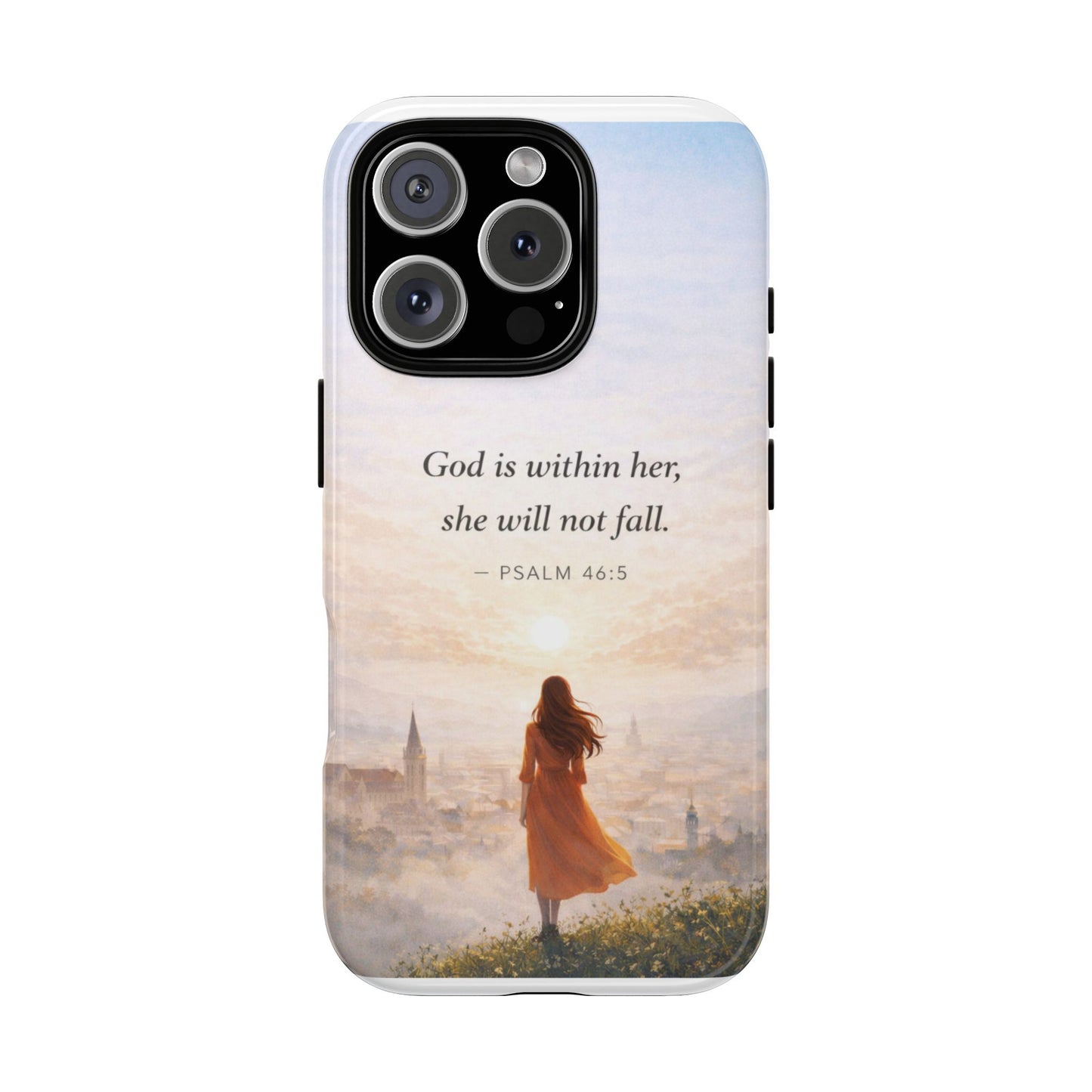 Inspirational Psalm 46:5 Phone Case — 'God is within her, she will not fall' Christian Phone Cover