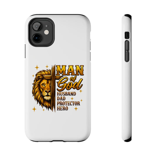 Man of God Lion Phone Case — ‘Man of God’ Christian Protector Dad Gift