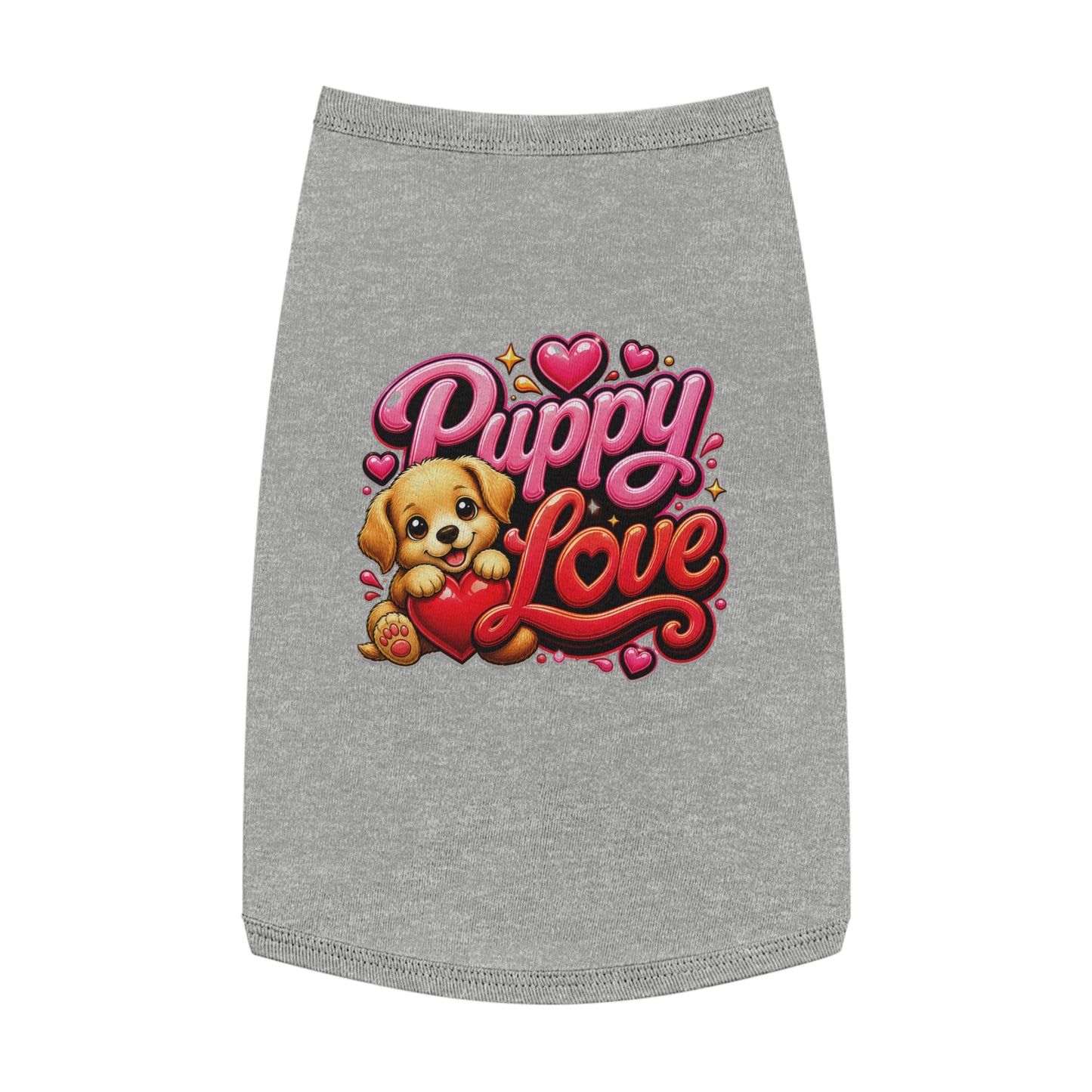 Puppy Love Pet Tank Top — Cute Puppy Heart Graphic Dog Shirt