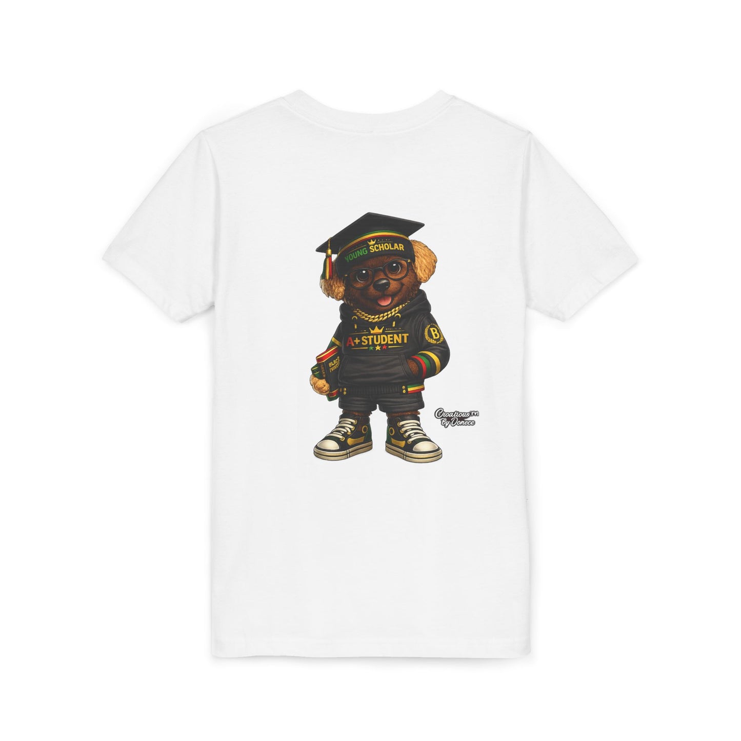Youth Tee — Scholar Student Bear Graduation Graphic