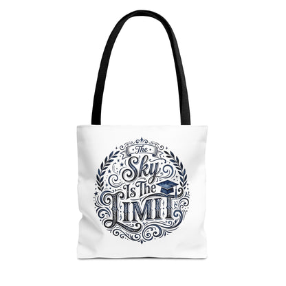 Graduation Tote Bag — "The Sky Is the Limit" Inspirational Canvas Tote