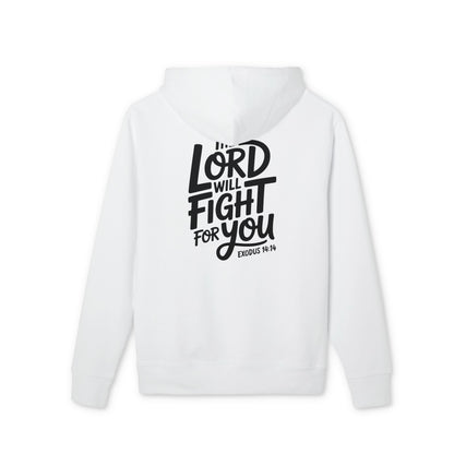 Hoodie — “The Lord Will Fight For You” Faith Quote Pullover