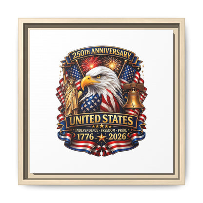 250th Anniversary United States Framed Canvas - Patriotic Eagle 1776–2026