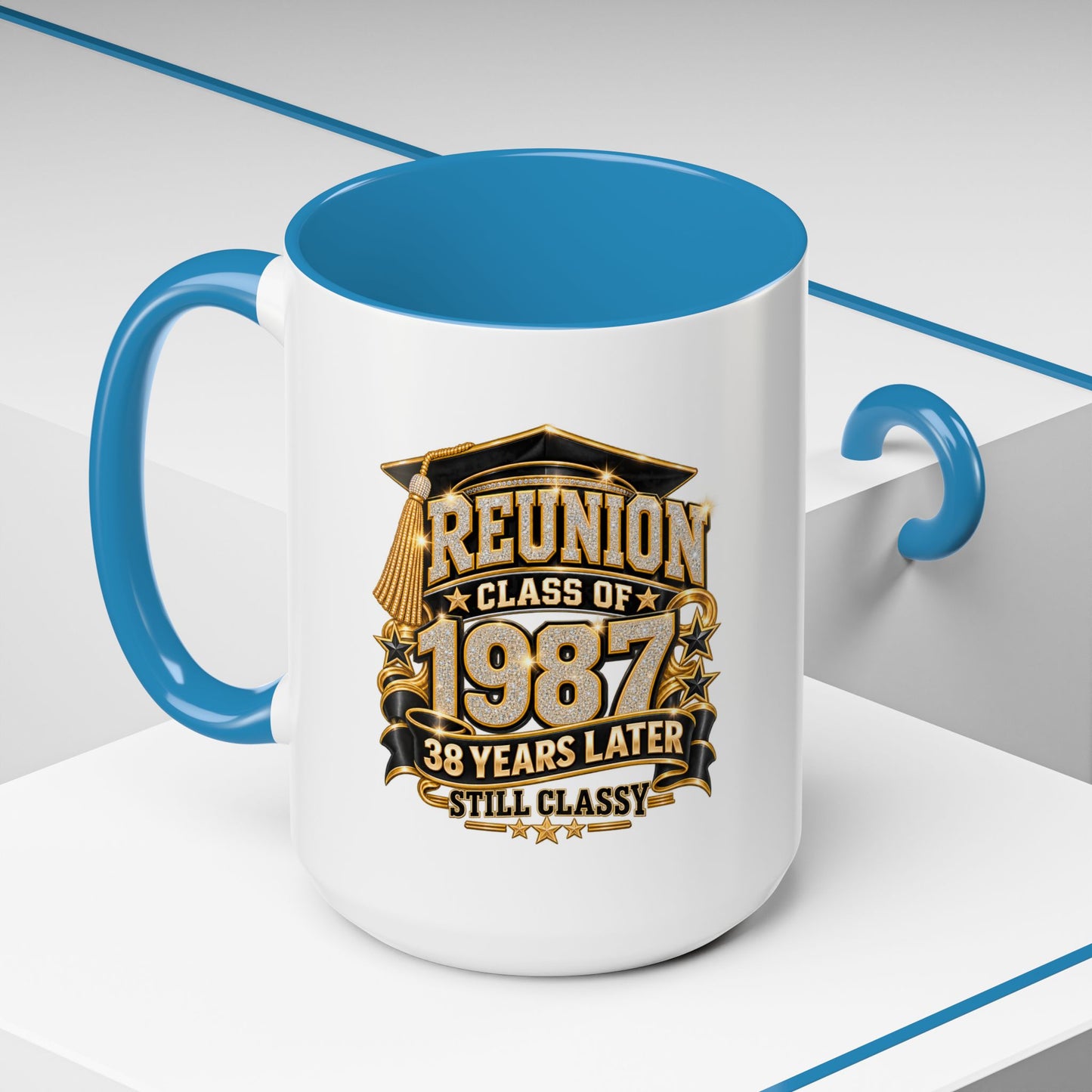Class of 1987 Reunion Coffee Mug — 38 Years Later, Still Classy Accent Mug