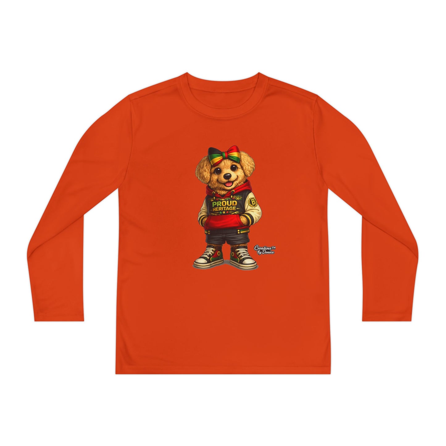 Youth Bear Varsity Long Sleeve Tee — 'Proud Brother' Graphic