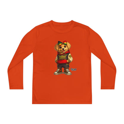 Youth Bear Varsity Long Sleeve Tee — 'Proud Brother' Graphic