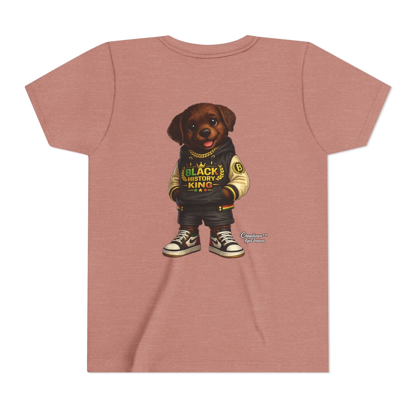 Youth Tee — 'Black History King' Puppy Graphic Shirt
