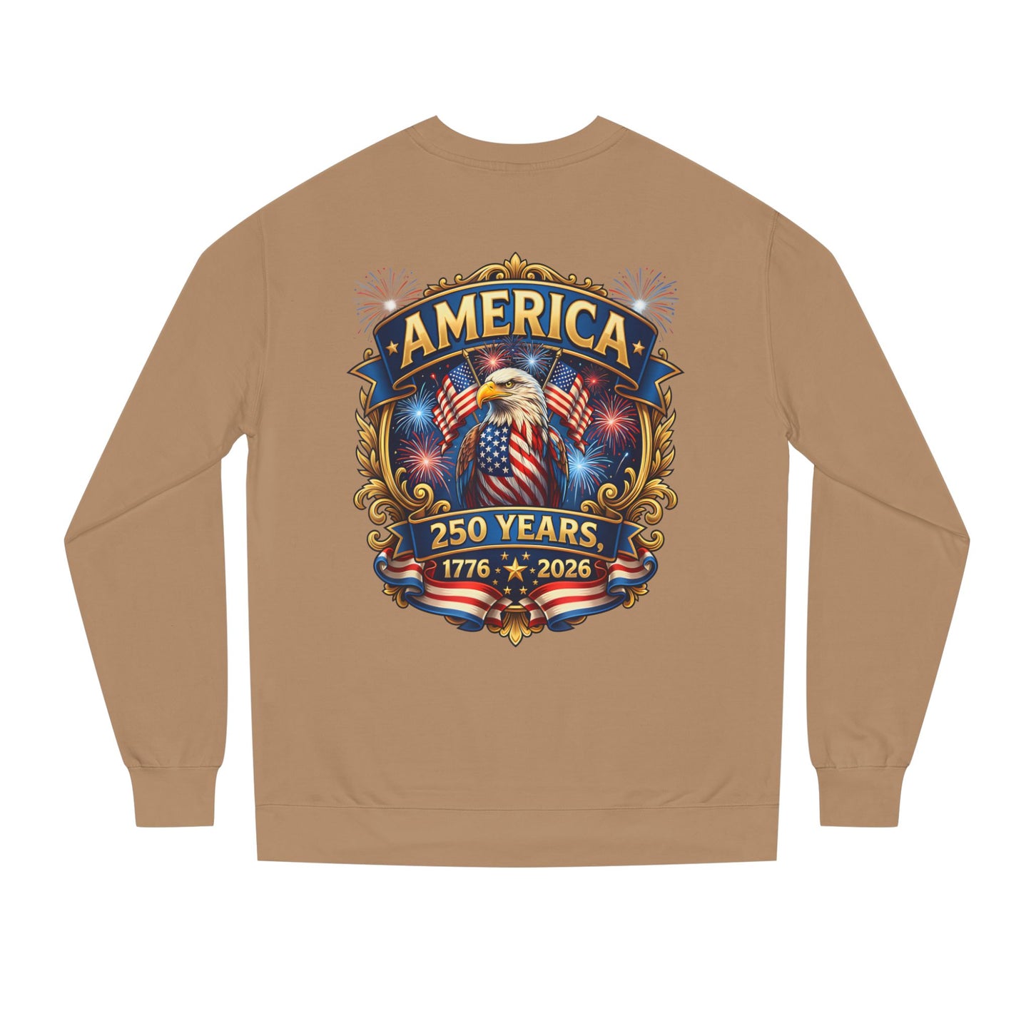 America 250 Years Crewneck Sweatshirt — 1776–2026 Patriotic Eagle Design
