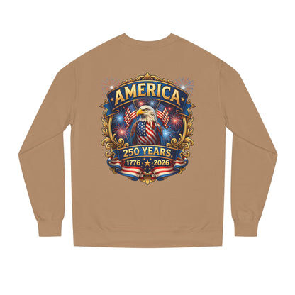 America 250 Years Crewneck Sweatshirt — 1776–2026 Patriotic Eagle Design
