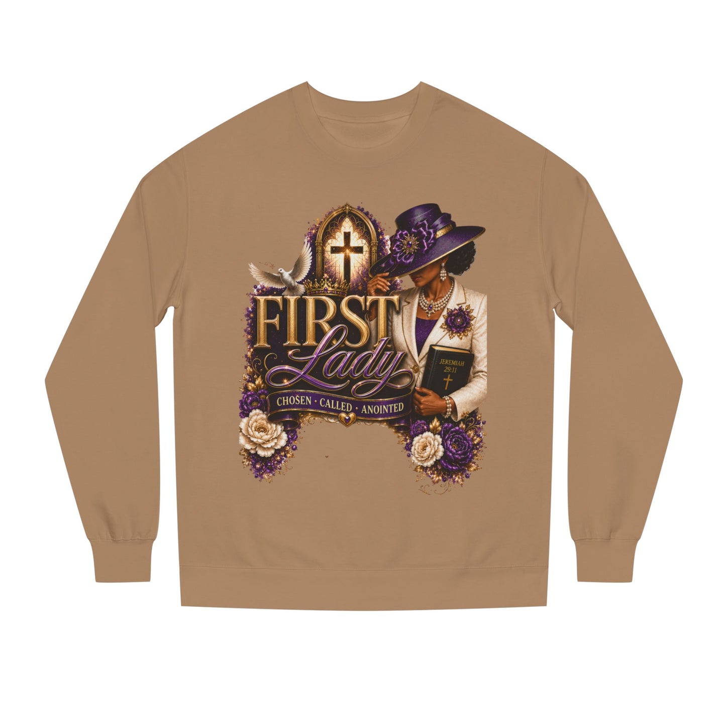 First Lady Church Sweatshirt – Christian Women’s Faith Graphic Crewneck