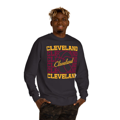 Cleveland Basketball Crewneck Sweatshirt – Retro Script Hoop Design