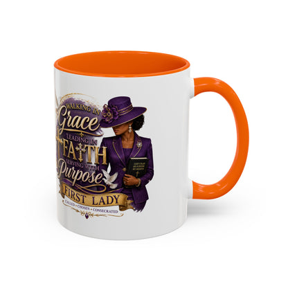 Faith & Purpose Accent Coffee Mug — First Lady Church Design (11/15oz)