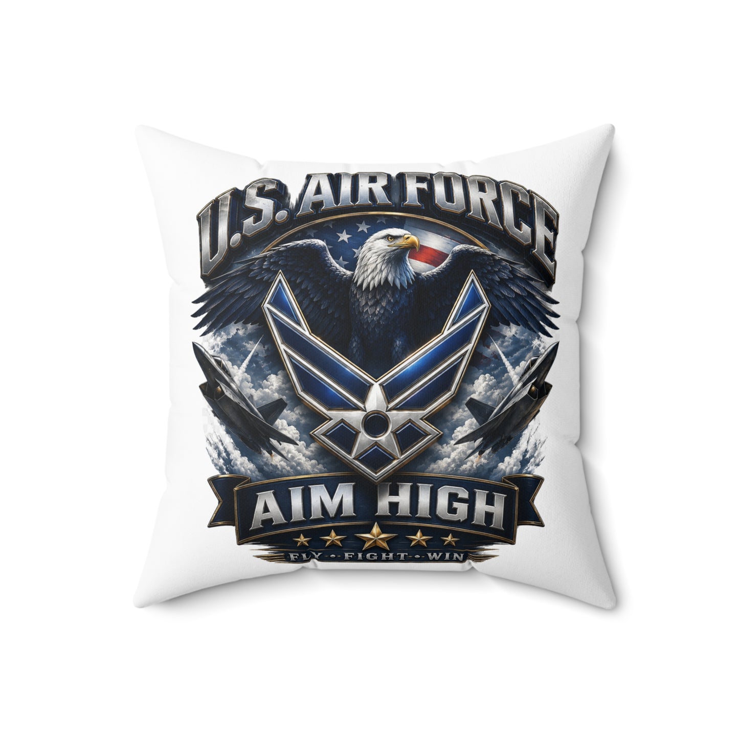 U.S. Air Force "Aim High" Decorative Pillow - Bald Eagle Military Throw Pillow
